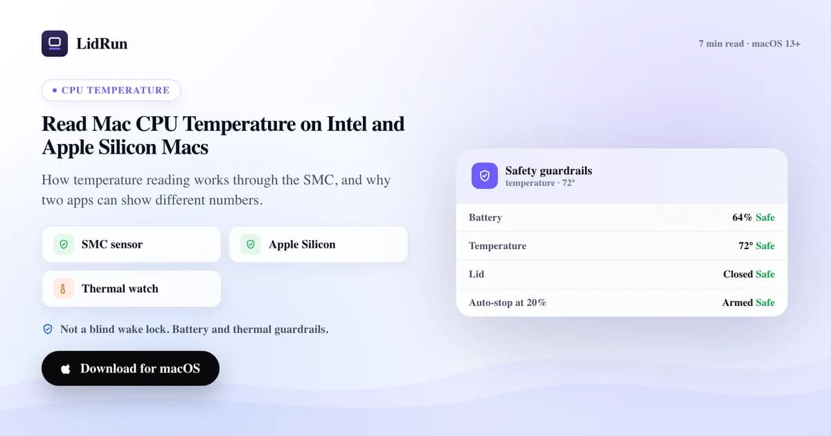 Reading real CPU temperature on Intel and Apple Silicon Macs